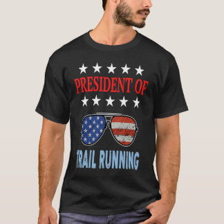 Trail Running Accessoires USA Flag Running Gezegde T-shirt