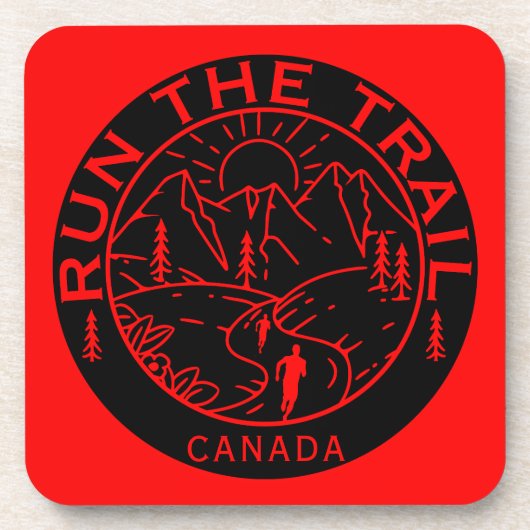 Trail Running Canada Bier Onderzetter (Voorkant)