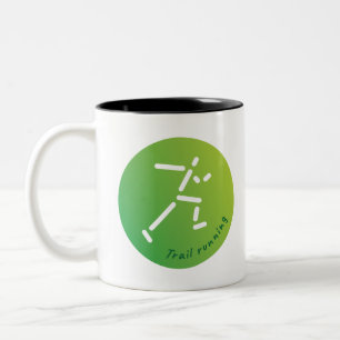 Trail Running design Tweekleurige Koffiemok