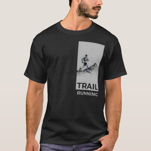 Trail Running Draw Minimalist Runner Mountains T-shirt (Voorkant)