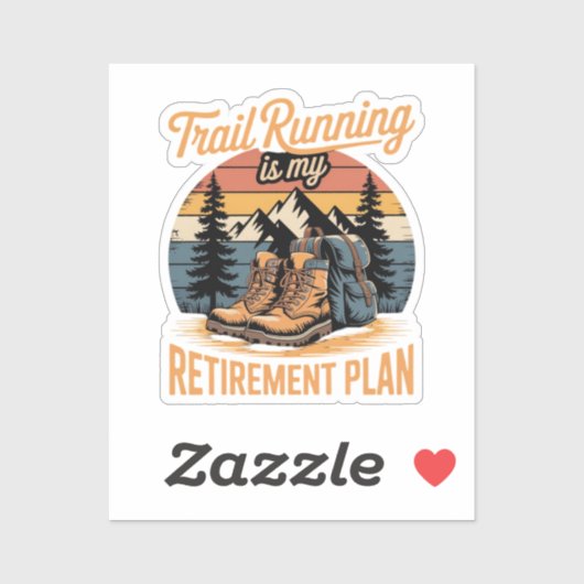 Trail Running is Mijn Pensioenplan Sticker (Vel)