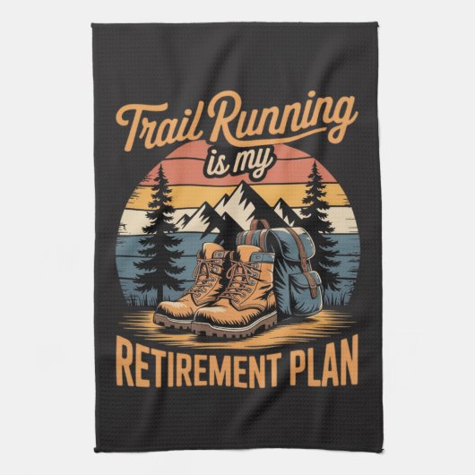 Trail Running is Mijn Pensioenplan Theedoek (Verticaal)