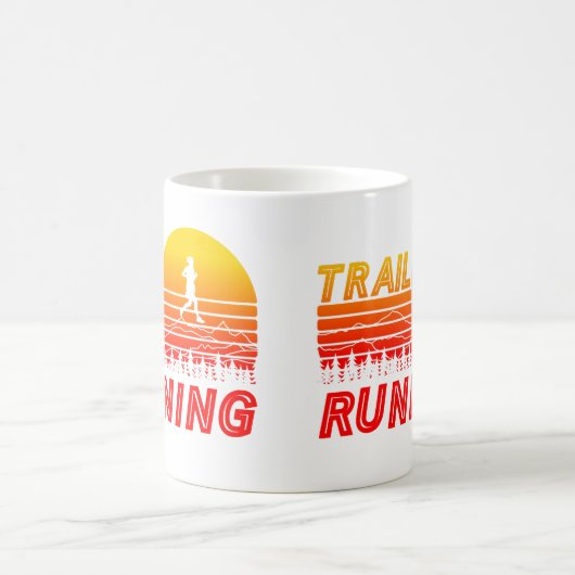 Trail Running orangen Sonnenuntergang mit Bergen Koffiemok (Center)