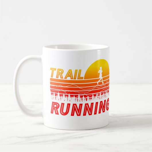 Trail Running orangen Sonnenuntergang mit Bergen Koffiemok (Links)