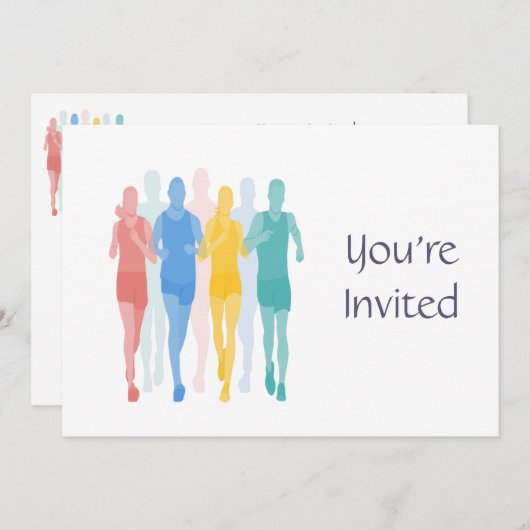 Trail Running Racing Runner-evenement Kaart (Voorkant / Achterkant)