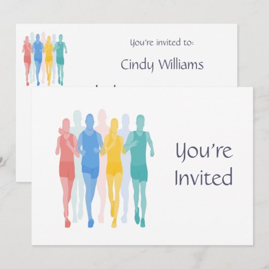 Trail Running Racing Runner thema Verjaardag Kaart (Voorkant / Achterkant)