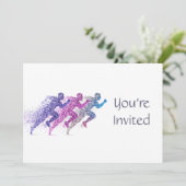 Trail Running Racing Runner Verjaardagsthema Kaart (Staand voorkant)