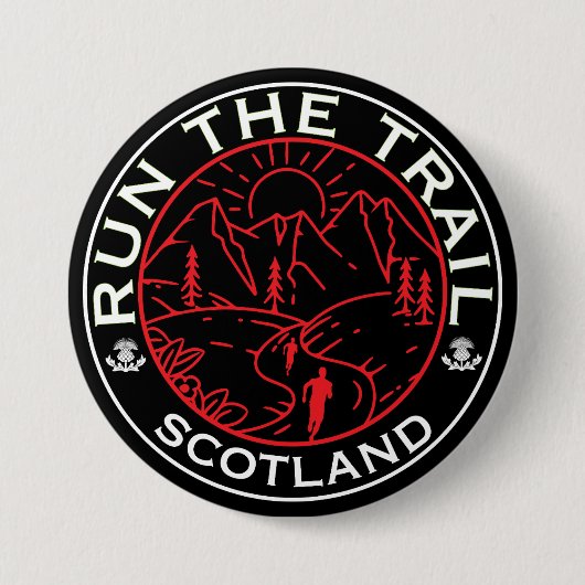 Trail Running Schotland Ronde Button 7,6 Cm (Voorkant)