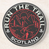 Trail Running Scotland Zandsteen Onderzetter (Voorkant)