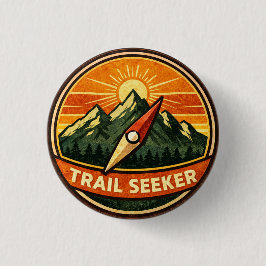 Trail Seeker Badge | Avontuur Buiten Activiteiten Ronde Button 3,2 Cm