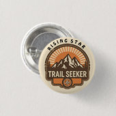 Trail seeker Explorer Badge | Kids Outdoor Award Ronde Button 3,2 Cm (Voorkant /achterkant)