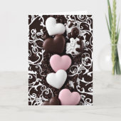 Trail van chocolade hart Hartelijk dank Bedankkaart (Voorkant)