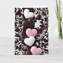 Trail van chocolade hart Hartelijk dank Bedankkaart