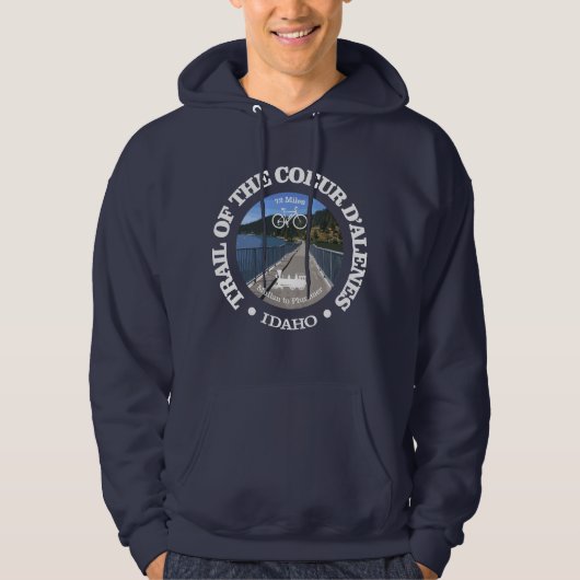 Trail van de Coeur d'Alene (fietsen c) Hoodie (Voorkant)