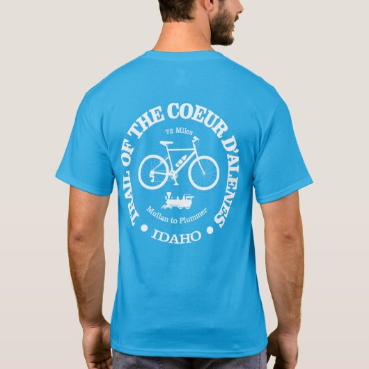 Trail van de Coeur d'Alene (fietsen) T-shirt (Achterkant)