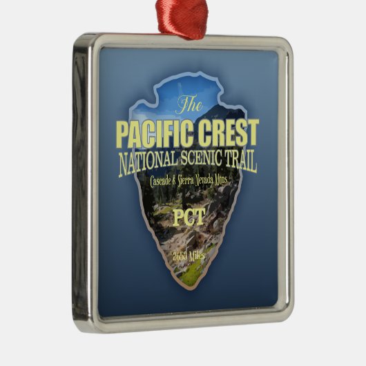 Trail van de Pacifische Crest (pijlpunt) Metalen Ornament (Rechts)