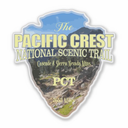 Trail van de Pacifische Crest (pijlpunt) Sticker (Voorkant)