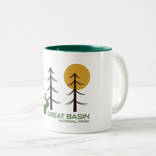 Trail van het nationaal park van het grote bekken tweekleurige koffiemok (Voorkant rechts)