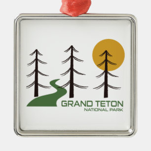 Trail van het nationale park Grand Teton Metalen Ornament