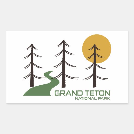 Trail van het nationale park Grand Teton Rechthoekige Sticker (Voorkant)