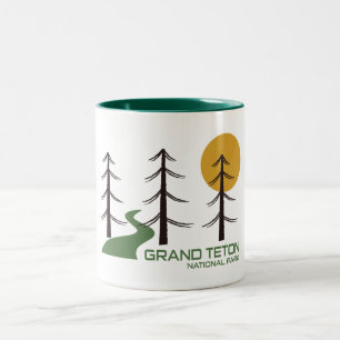 Trail van het nationale park Grand Teton Tweekleurige Koffiemok