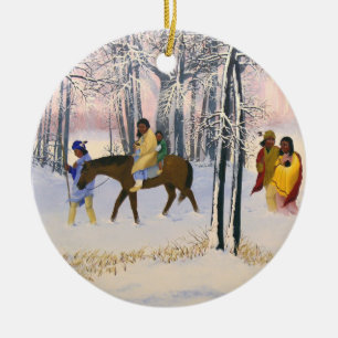 Trail van kunstschilder keramisch ornament