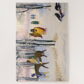 Trail van kunsttranen legpuzzel (Verticaal)