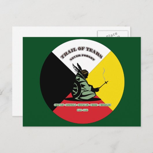 Trail van tranen briefkaart (Voorkant / Achterkant)