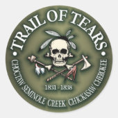 Trail van tranen ronde sticker (Voorkant)
