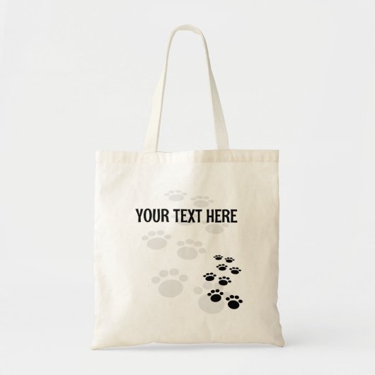 Trail voor cute Black en Grey Cartoon Pet Paw Tote Bag (Voorkant)