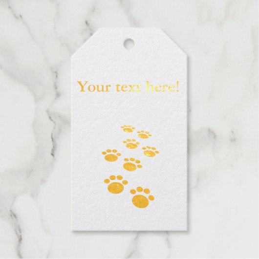Trail voor cute Cartoon Pet Paw Cadeaulabels (Voorkant)