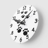 Trail voor cute Cartoon Pet Paw Ronde Klok (Hoek)