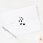 Trail voor cute Cartoon Pet Paw Ronde Sticker (Envelop)