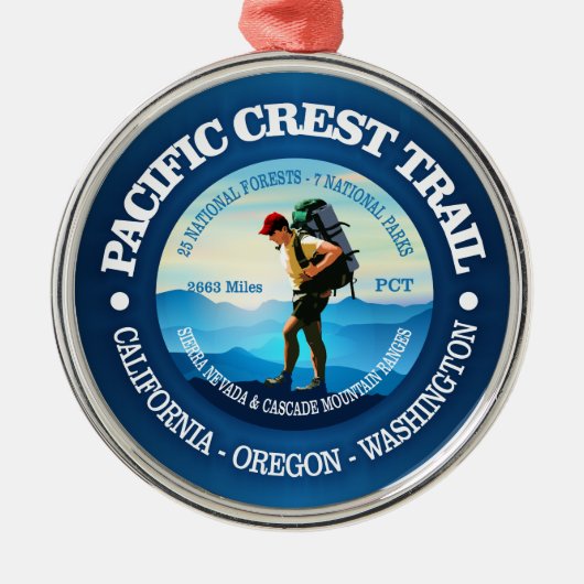 Trail voor de Stille Oceaan (Hiker C) Metalen Ornament (Voorkant)