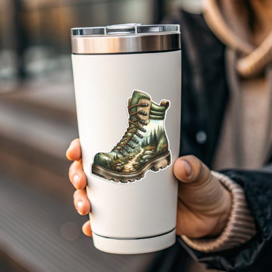 Trail Wandelstiefel Vinyl Sticker | Uitgestanste S