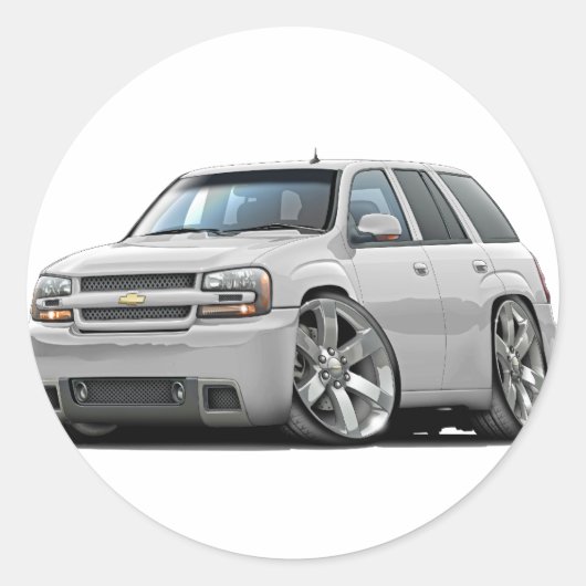 Trailblazer Witte Vrachtwagen Ronde Sticker (Voorkant)
