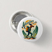 Trailblazing Moose: Avontuur wacht Ronde Button 3,2 Cm (Voorkant /achterkant)