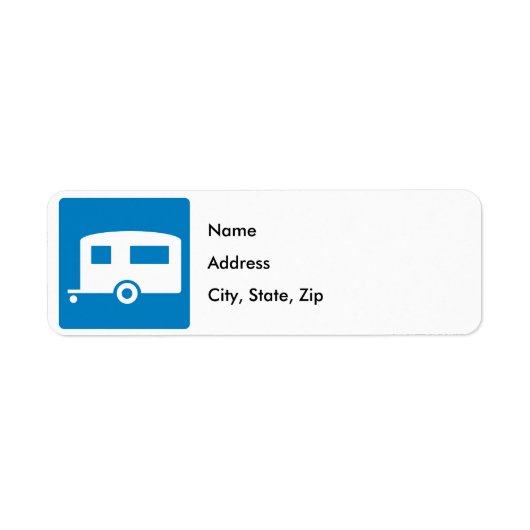 Trailer Camping Highway Sign Etiket (Voorkant)