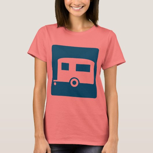 Trailer Camping Highway Sign T-shirt (Voorkant)