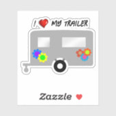 Trailer met Schattige Flowers Sticker (Vel)