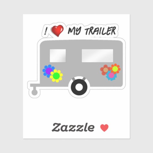 Trailer met Schattige Flowers Sticker (Vel)