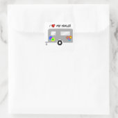 Trailer met Schattige Flowers Vierkante Sticker (Tas)