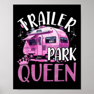 Trailer Park Koningin Grappige Camping Roze Traile Poster