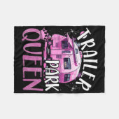 Trailer Park Queen Grappige Camping Roze Trailer C Fleece Deken (Voorkant (Horizontaal))