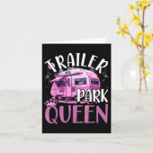 Trailer Park Queen Grappige Camping Roze Trailer C Kaart (Gele Bloem)