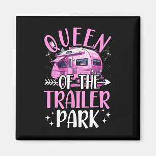 Trailer Park Queen Grappige Camping Roze Trailer C Magneet
