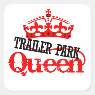 Trailer Park QUEEN Vierkante Sticker