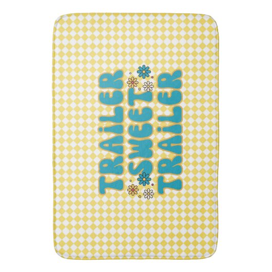 Trailer Sweet Trailer Geel Harlequin Badmat (Voorkant Verticaal)