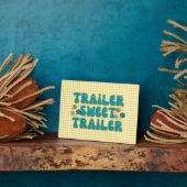 Trailer Sweet Trailer Geel Harlequin Tafelblad Fotoplaat (Zijkant)