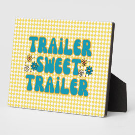Trailer Sweet Trailer Geel Harlequin Tafelblad Fotoplaat